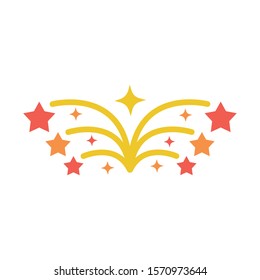 fireworks explosion splash with stars vector illustration design