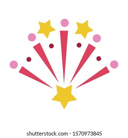 fireworks explosion splash with stars vector illustration design