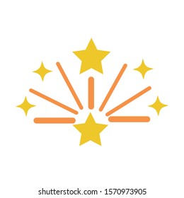 fireworks explosion splash with stars vector illustration design
