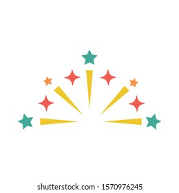 fireworks explosion splash with stars vector illustration design