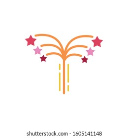 fireworks explosion splash with stars vector illustration design