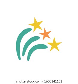 fireworks explosion splash with stars vector illustration design