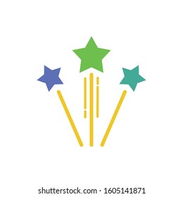 fireworks explosion splash with stars vector illustration design