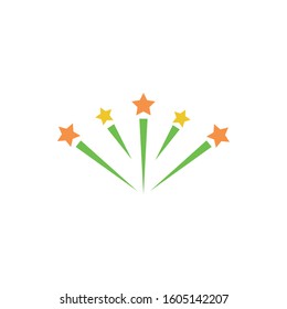 fireworks explosion splash with stars vector illustration design