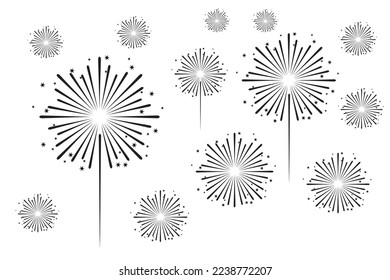 Fireworks explosion vector. Fireworks festival. Happy new year's eve with fireworks