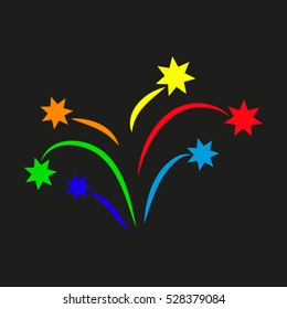 fireworks, explosion, vector icon, eps10