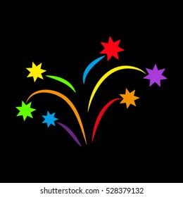 fireworks, explosion, vector icon, eps10