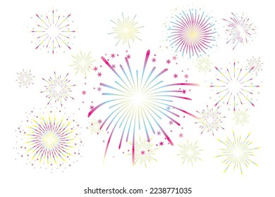 Fireworks explosion vector. New year celebration with colorful fireworks. Happy new year's eve with fireworks