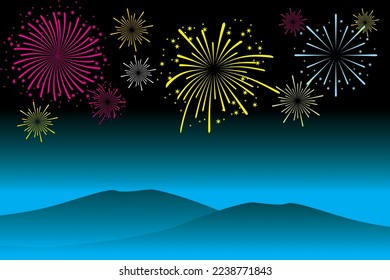 Fireworks explosion vector. New year celebration with colorful fireworks. Happy new year's eve with fireworks