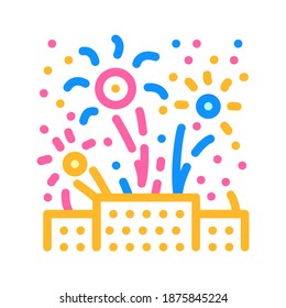 fireworks explosions color icon vector. fireworks explosions sign. isolated symbol illustration