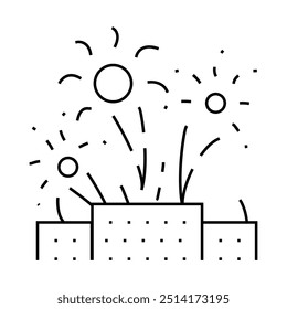 fireworks explosions line icon vector. fireworks explosions sign. isolated contour symbol black illustration