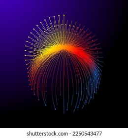 Fireworks, fantastic digital animal, jellyfish. Vector graphic gradient element