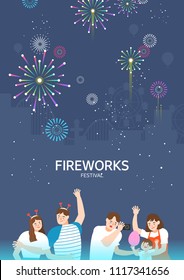 Fireworks festival Illustration