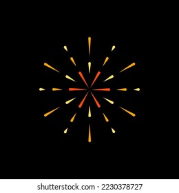 Fireworks flash single vector icon or logo element in flat minimal style
