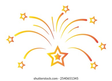 Fireworks flat black and white editable line vector icon to celebrate event. Blast explosion of fireworks. Eps 10