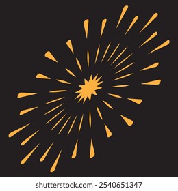 Fireworks flat black and white editable line vector icon to celebrate event. Blast explosion of fireworks. Eps 10