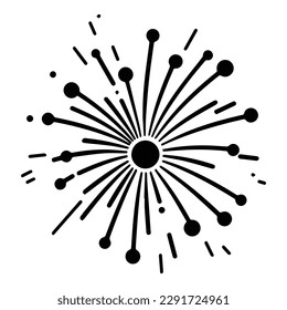Fireworks Flat Icon Isolated On White Background