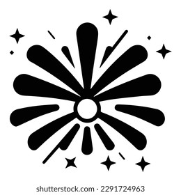 Fireworks Flat Icon Isolated On White Background