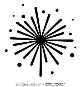 Fireworks Flat Icon Isolated On White Background