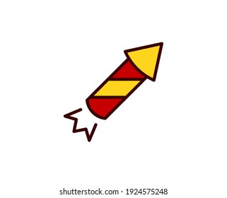 Fireworks flat icon. Single high quality outline symbol for web design or mobile app.  Holidays thin line signs for design logo, visit card, etc. Outline pictogram EPS10