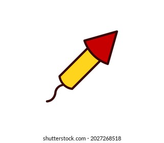 Fireworks flat icon. Single high quality outline symbol for web design or mobile app.  Holidays thin line signs for design logo, visit card, etc. Outline pictogram EPS10