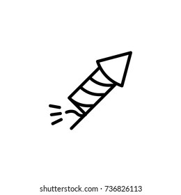 Fireworks flat icon. Single high quality outline symbol of happy birthday for web design or mobile app. Thin line signs of holiday for design logo, visit card, etc. Outline logo of celebration
