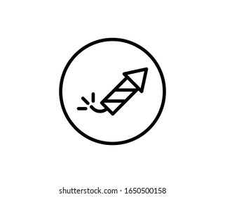 Icono plano de Fireworks. Señales de línea delgada para el logotipo de diseño, tarjeta de visita, etc. Símbolo único de esquema de alta calidad para diseño web o aplicación móvil. Pictograma de esquema de fuegos artificiales.