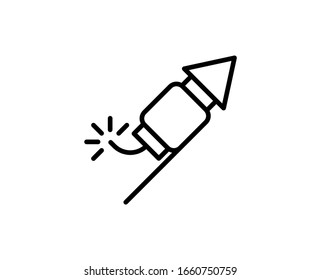Fireworks flat icon. Thin line signs for design logo, visit card, etc. Single high-quality outline symbol for web design or mobile app. Fireworks outline pictogram.