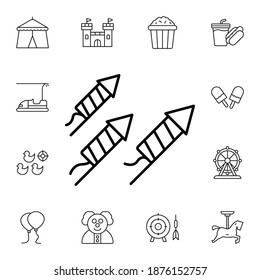 Fireworks flat vector icon in amusement pack