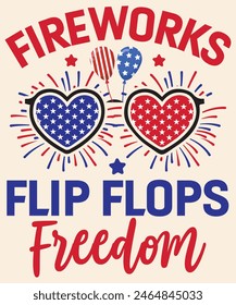 Fireworks flip flops freedom Graphic Design