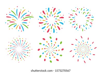 Fireworks Floor Collection. Colorful fireworks For celebrations in the New Year festival.