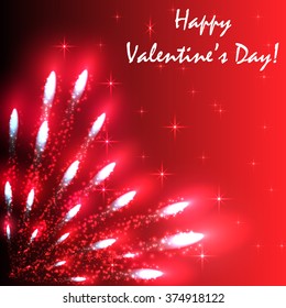 Fireworks in the form of heart. Vector illustration