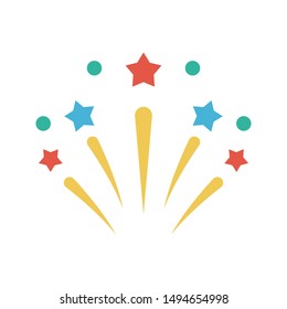 fireworks glyph flat vector icon