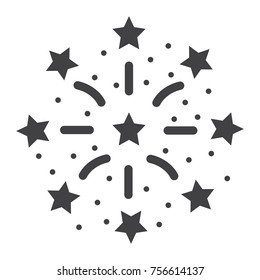 Fireworks glyph icon, New year and Christmas, xmas sign vector graphics, a solid pattern on a white background, eps 10.