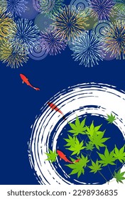 Fondo del patrón japonés de pez dorado para fuegos artificiales