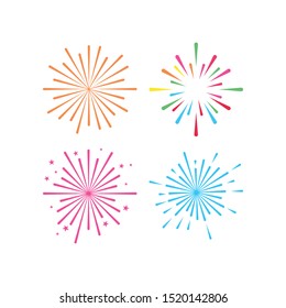 Fireworks graphic design template vector isolated illustration