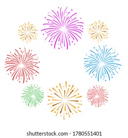 Gráfico de fuegos artificiales en calidad vectorial.