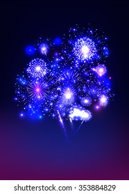 fireworks, greeting card with fireworks ,happy new year