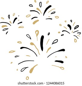 fireworks hand drawn