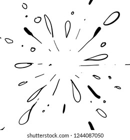 fireworks hand drawn