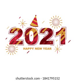 Fireworks Happy New Year Holiday Greeting Card Background Template