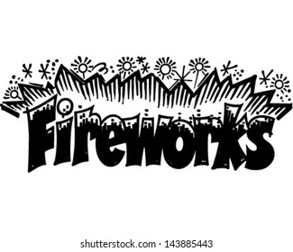 Fireworks Header 2 - Retro Clip Art Illustration