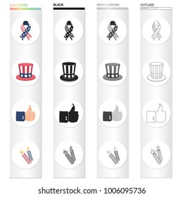 Fireworks, holiday, celebration and other web icon in cartoon style.Cuffs, sign, firecrackers icons in set collection.
