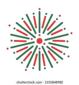 Fireworks icon. Christmas concept. Simple design. Line vector. Isolate on white background.