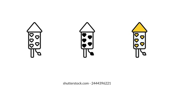 Icono de Fireworks con fondo blanco ilustración de stock