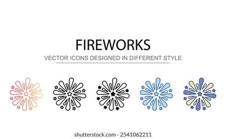 Fireworks icon design with white background stock illustration