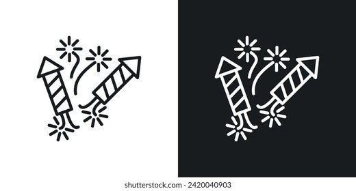 Fireworks icon designed in a line style on white background.