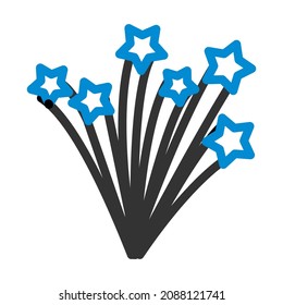 Fireworks Icon. Editable Bold Outline With Color Fill Design. Vector Illustration.