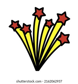 Fireworks Icon. Editable Bold Outline With Color Fill Design. Vector Illustration.
