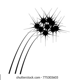 fireworks icon, explosive pyrotechnic show symbol